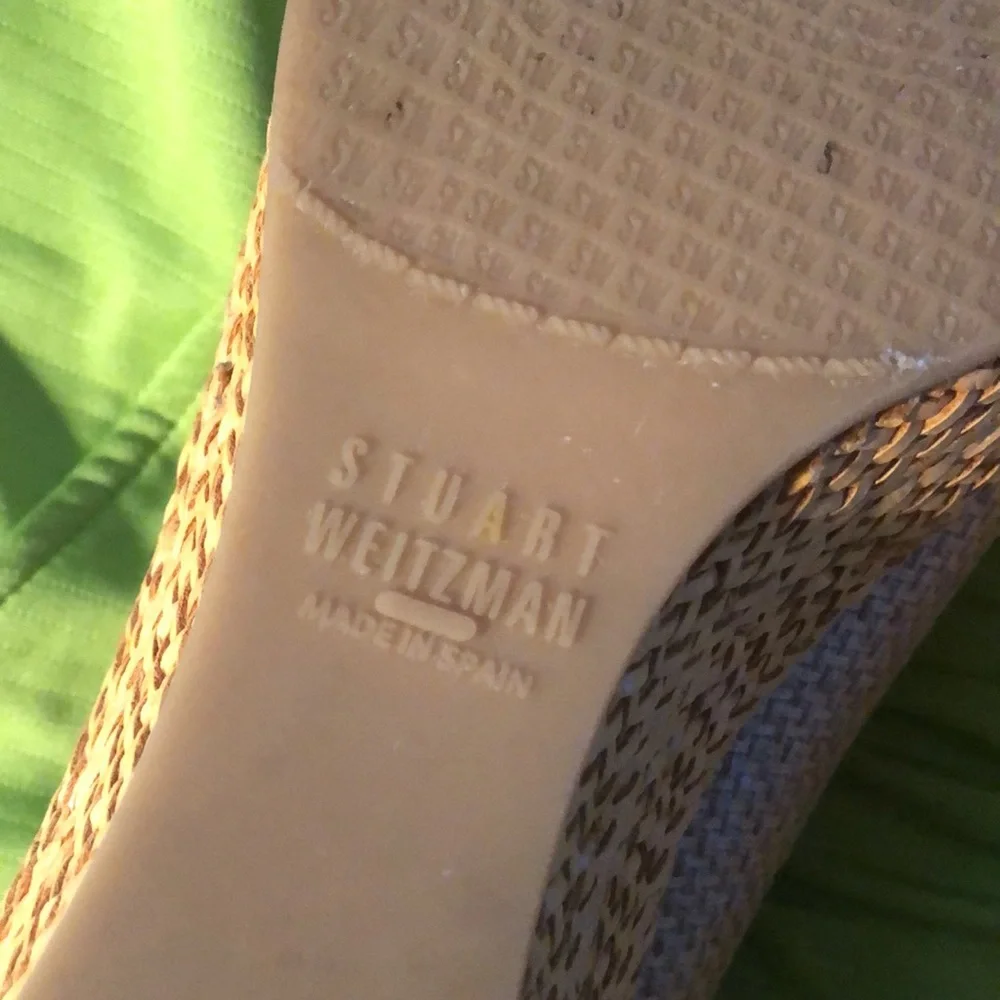 Stuart Weizmann linen raffia wedge - Picture 4 of 5